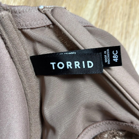 Torrid Plunge Push Up Racerback Bra Lace Trim - Picture 4 of 5